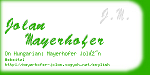 jolan mayerhofer business card